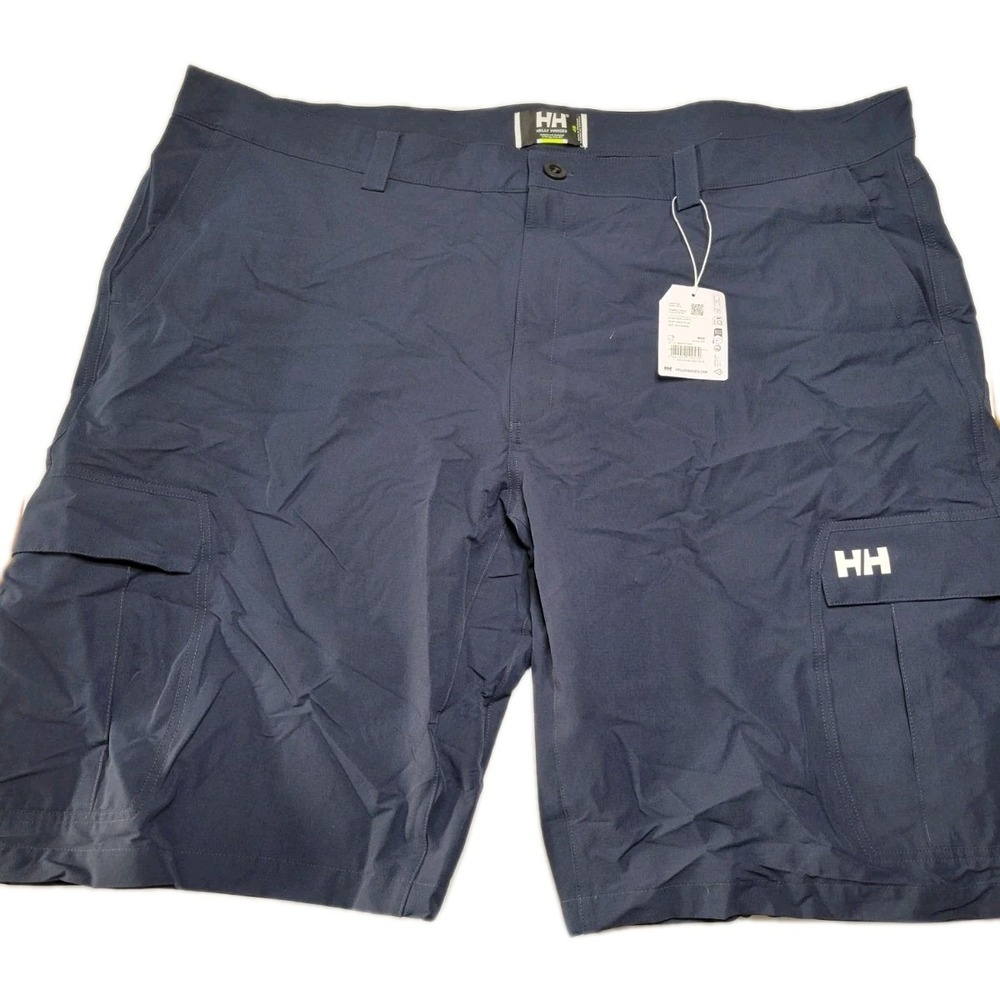 Helly Hanson Mens QD Cargo Shorts Navy NWT SIZE 48 Quick Dry Belt Loops Stretch